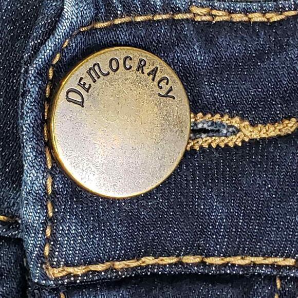 Democracy Jeans Women’s Size 12 Blue Ab Solution Raw Hem Straight Stretch - Picture 4 of 9